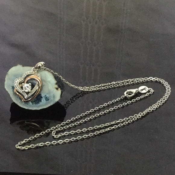 New18”SterlingSilverNecklace W/.925 Heart Pendant - Picture 4 of 8